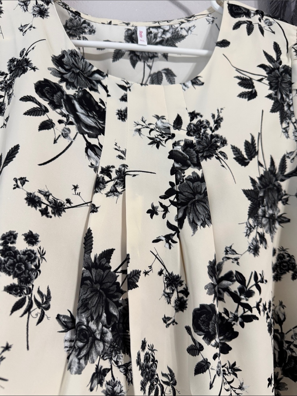 Bestbee Women's Boutique Blouse - Cream with Black Floral - Picture 4 of 6